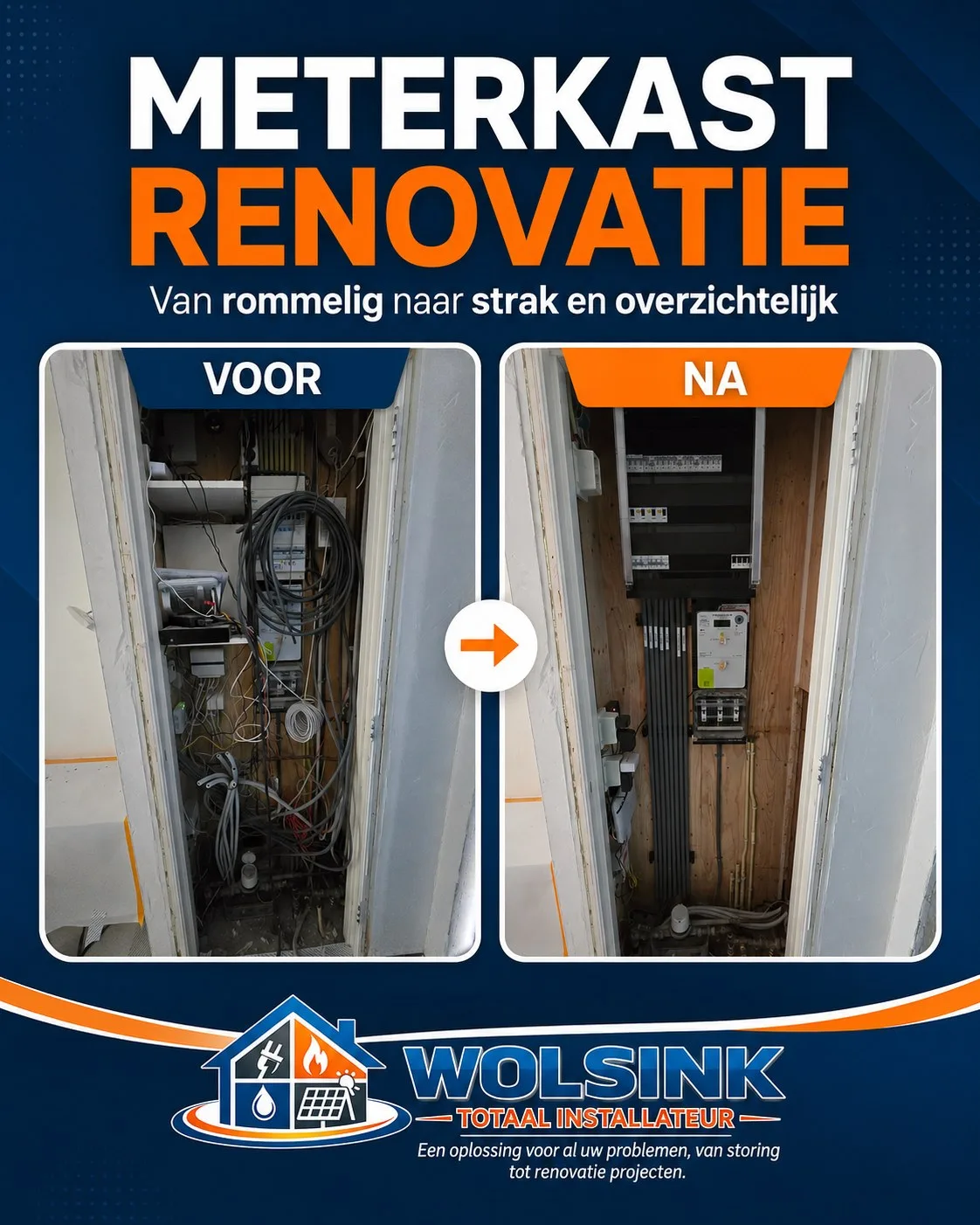 Meterkast renovatie voor en na